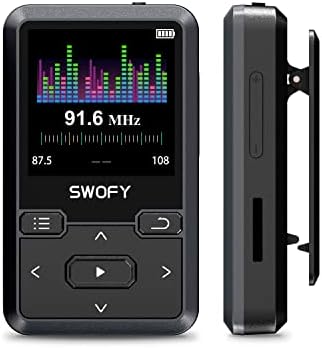 Mini Clip MP3 Player, Portable Wearable MP3 Player with FM Radio,Recording and Pedometer, Supports TF Cards up to 128GB, Clips MP3 Player on Belts, Tops, Armbands or Bags