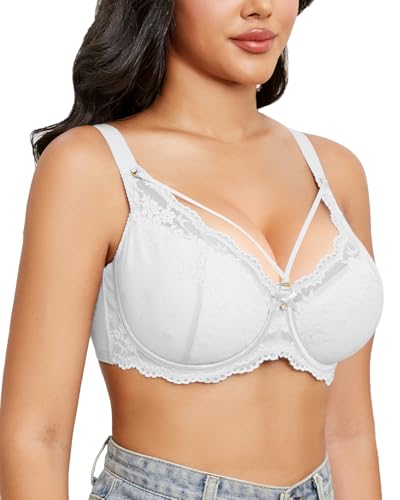 Image of Sexy Lace Bras for Women Plus Size Push Up Bra Full Coverage Underwire Bra