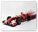 Produktbild Autos Mauspad, Formel Rennwagen Illustration mit Spezialeffekt Turbo Motion Auto Print, Rechteck rutschfestes Gummi-Mauspad, Standardgröße, Rot Schwarz