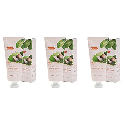 Pure Snail Nutrition Hand Cream Lotion, Keeping Skin Soft and Moisturized with Natural Ingredient, 100ml (3.4oz) x 3 Pcs