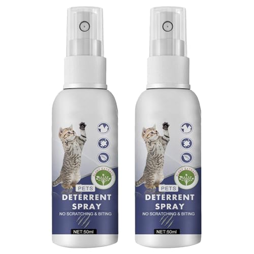 GNAUMORE Spray Repelente para Gatos,Protector Sofa Gatos Arañazo,Spray Antiarañazos Sofa,Educador Antiarañazos,Fácil de Usar,2pc,50ml