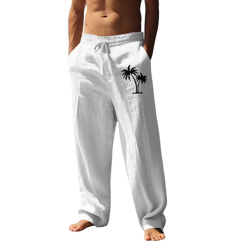 Drawstring Elastic Waist Sweatpants for Men Summer Vacation Beach Comfy Trousers Casual Stylish Hawaiian Pants
