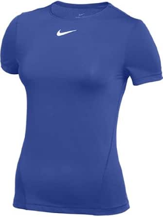NIKE(ナイキ) Women's Pro Top Short Sleeve All Over Mesh T-Shirt (Royal Blue, Large)