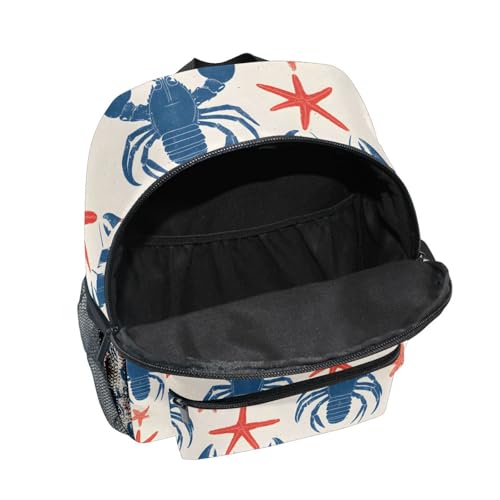 Retro Blue Lobster Kids Backpack for Girls Boys School Bookbag Toddler Preschool Kindergarten Back Pack Children School Bag Rucksack3