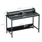WOODYNLUX Computer Desk with Shelves, 43 Inch Gaming Writing Desk, Study PC Table Workstation with Storage for Home Office, Living Room, Bedroom, Metal Frame, Carbon Black - Image 3