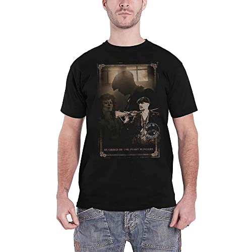 Peaky Blinders 'Shotgun' - Camiseta de Manga Corta, Color Negro - Negro - Medium