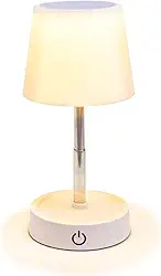 Abajur De Mesa LED Touch Recarregável Sem Fio | Luz Amarela Quente | Para Quarto, Criado-Mudo, Escritório e Sala (Brano)