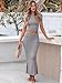 ANRABESS Skirt Sets for Women 2 Piece Outfits 2025 Summer Crop Top Fold Over Maxi Skirt Set Going Out Dress Casual Trendy Grey Large