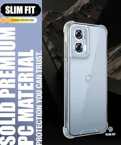 Image of WOW IMAGINE Ultra-Hybrid Crystal Clear Back Case for Moto Edge 50 Fusion 5G | Moto G96 5G | Shockproof Design | Camera Protection Bump | Hard Clear Mobile Back Cover with Cushioned Edges - Transparent