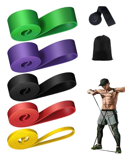 Victoper Resistance Bands Set(5 Pieces) Pull Up Bands Exercise Bands for Strength Training Fitness Pilates Yoga Stretch Toning Includ Door Anchor and Storage Bag Yellow/Red/Black/Purple/Green