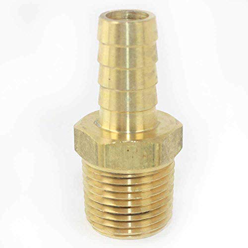 Interstate Pneumatics FM88 Brass Hose Barb Fitting, Connector, 1/2 Inch Barb X 1/2 Inch NPT Male End-Pack of 50