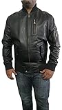 Bestzo Men's Fashion Sheep Leather Terminator 2 Jacket Black XXL