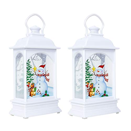 SOLUSTRE Weihnachts-Schneekugel-Laterne, 12,4 cm, beleuchtete...