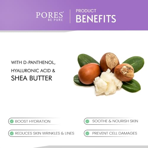 Image of PORES Be Pure Body Lotion | Hydro Boost Gel Base Lotion With Hyaluronic Acid & Shea Butter Body Lotion For Women & Men | Deep Moisture Care for Very Dry Skin| Hydrated, Nourished & Glowing Skin | 250 mL