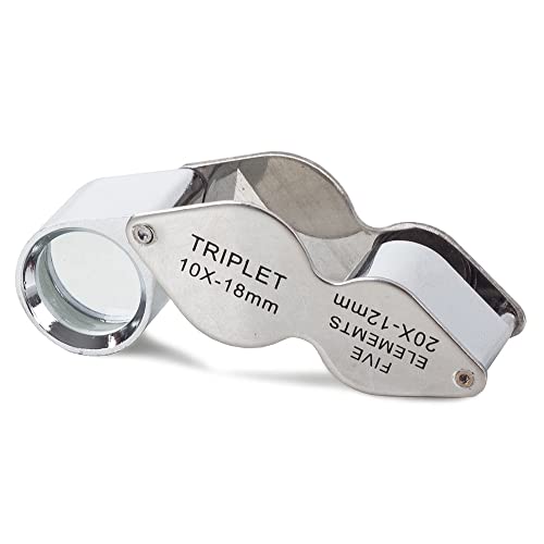 Lente di ingrandimento orologiaio tascabile per gioielli gioellieri oro diamnati piccolissimi con 2 ingrandimenti richiudibile con custodia rigida