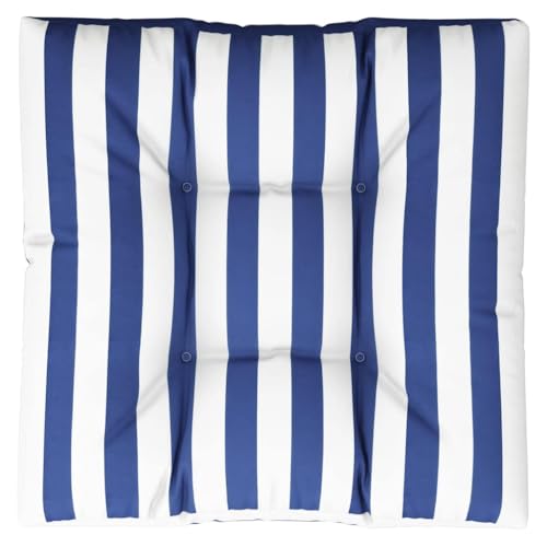 Coussin pour palette 80x80 cm rayures bleues en polyester - 4