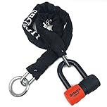 KRASER KR50+120L Antivol Moto Bloque Disque Homologué SRA | Robust Mini U Ø18 Acier Cémenté Double Verrouillage + Chaine Ø10 Haute Sécurité, Multifonctionnelle Moto Velo Parking Garage, 120cm Lasso