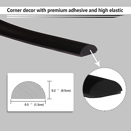 Vamos Tile 10 Ft Peel And Stick Trim For Backsplash Tile Edge,Self-Adhesive Liner For Corner Decor, Flexible Tile Molding In Black #TOP2