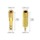 Złoty adapter stereo 6,3 mm 1/4" męski na 3,5 mm 1/8" żeński - złącze słuchawek i mikrofonu(6.35mm to 3.5MM)