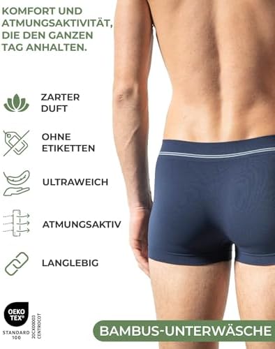 Boxershorts Herren Lang 3er Pack - Bambus Unterhosen Mnner, Bequem &  Atmungsaktiv, Ohne Kratzendes Etikett (M-2XL)