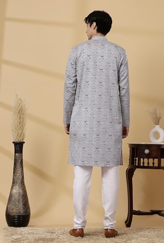 Image of Majestic Man Men's Cotton Regular Fit Casual Kurta
