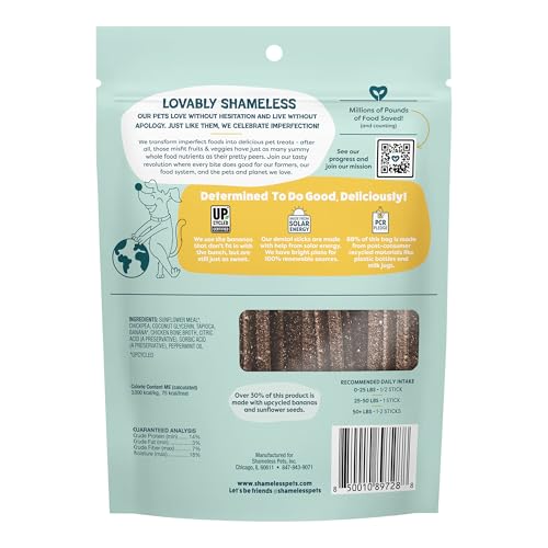 Image of Shameless Pets Dental Treats for Dogs, Banana Bone-Anza - Healthy Dental Sticks with Hip & Joint Support for Teeth Cleaning & Fresh Breath - Chews Free from Grain, Corn & Soy