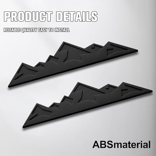 Image of Snow Mountain Emblem for Car, 2 PCS 7 Inch Mountains Graphic Logo Badge, Trunk Tailgate Emblem, Car Exterior Accessories, Matte Black ABS Material, Universal Fit for Car Truck SUV Pickup RV