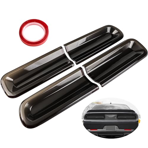 3mirrors Smoked Tail Light Covers Rear Light Guards Challenger Accessories for 2015-2025 Dodge Challenger Accessories (4Pcs)