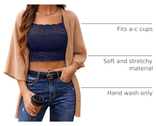 Image of Avidlove Lace Bralette for Women High Neck Camisoles Racerback Double-Layered Crop Top