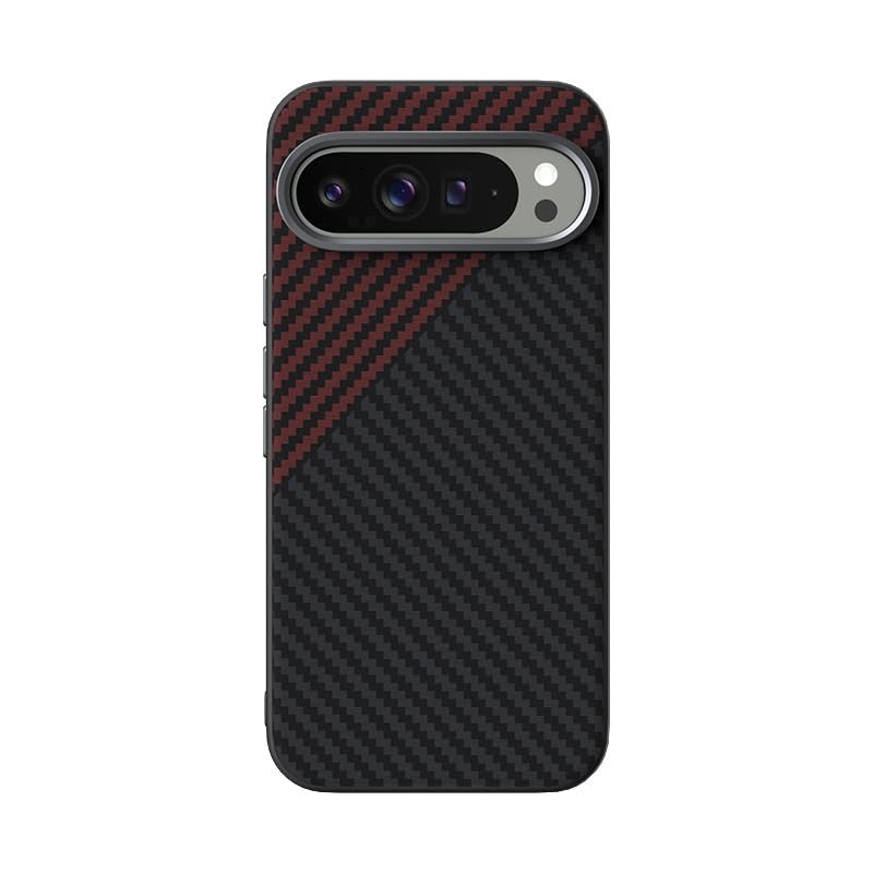 Étui Google Pixel 9 Pro premium style fibre de carbone et texture 6D mate - 2