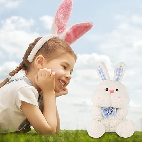 Plush Bunny Toy Stuffed Sitting Animals,Soft Cute White Rabbit Plushies Animals Pillows Toy For Kids Adults Birthday Easter Party Ornament Gift,9.4"/24Cm #TOP4