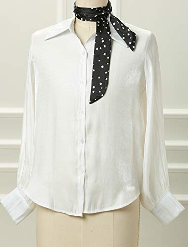 Allegra K Women Star Print Skinny Scarf Neck Scarves Double Sided Neckerchief Hair Wrap2