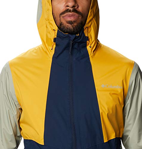 Columbia Men’s Inner Limits Ii Jacket, Packable, Waterproof & Breathable, Collegiate Navy/Bright Gold/Safari, Large #TOP6