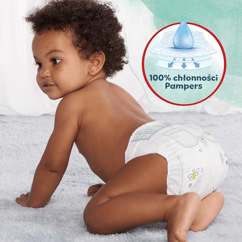 Pampers Harmonie Pants tamanho 5, 12 kg – 17 kg, caixa mensal (80 fraldas de cueca), proteção suave da pele e ingredientes à base de plantas