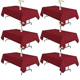 Vnituasr 6 Packungen Rote Rechteckige Tischdecke, 153 x 260 cm Polyester Tischdecke