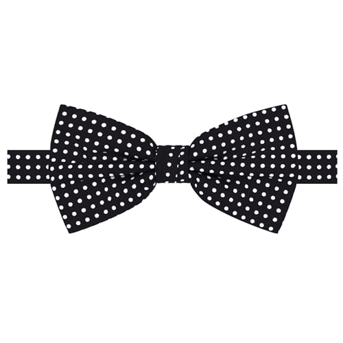 Jacob Alexander Polka Dot Print Men's Polka Dotted Pretied Bowtie, Black, One size