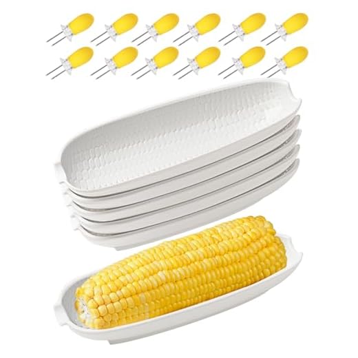 Ceramic Corn Cob Holders and Dishes Set
