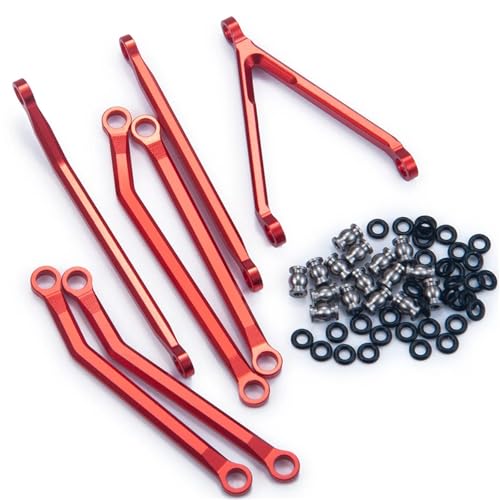 Maquetas Para Axial Para SCX24 Para Deadbolt Para Gladiator Para JLU 4WD 1/24 CNC Alta Liquidación Chasis Enlaces Conjunto Vinculación Piezas Trepador Control Remoto(Red 1)