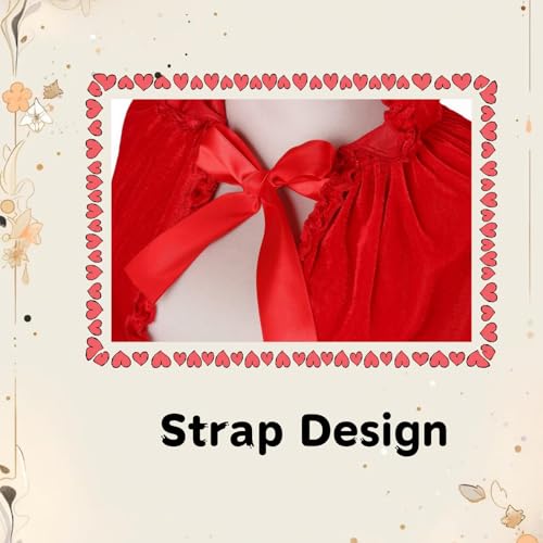 Colorful House Velvet Red Riding Hooded Cape Halloween Christmas Cloak (Flower Group Bright Red,27.56'')