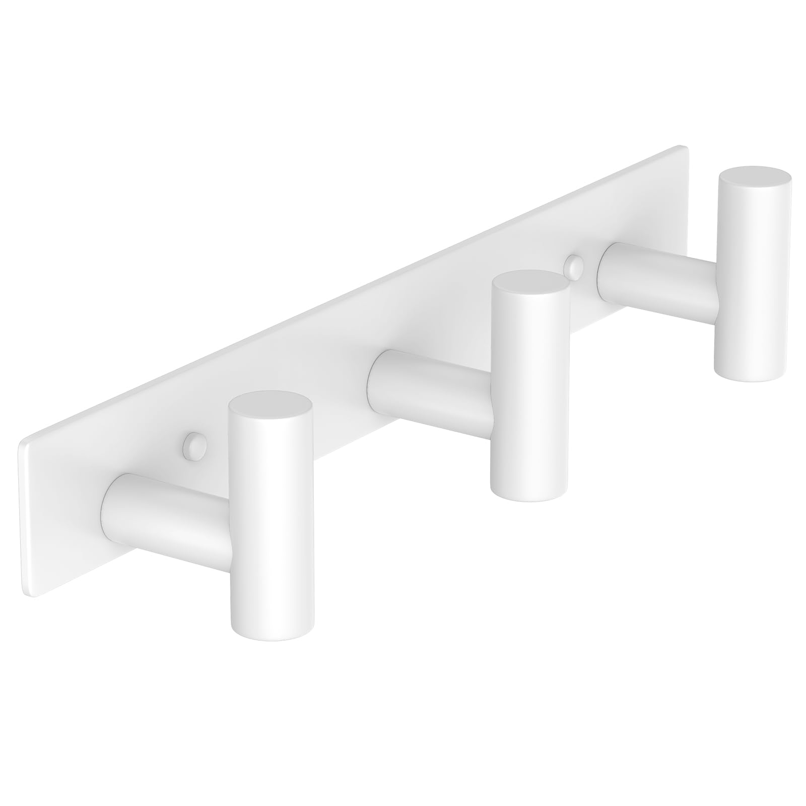 PMMASTO Wall Mounted Coat Rack, White- 3 Hooks, 1 Pack, T Shape