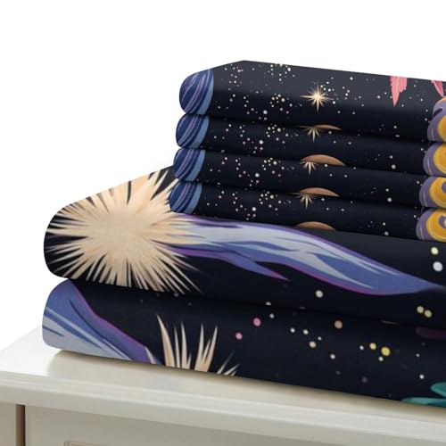 Ensemble de literie imprimé 3D Les Stars en microfibres douce housse de couette single