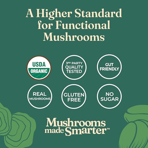 Image of Four Sigmatic Gut Health Mushroom Elixir | Coffee Alternative with Organic Turkey Tail, Organic Chaga Mushroom Powder, Rose Hips & Mint | Digestive Support & Immune Support | 20 Packets