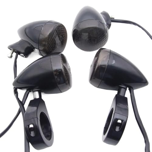 Clignotant moto noir 39mm avec feu antibrouillard pour Dyna Sportster Softail XL 883 4 Pcs
