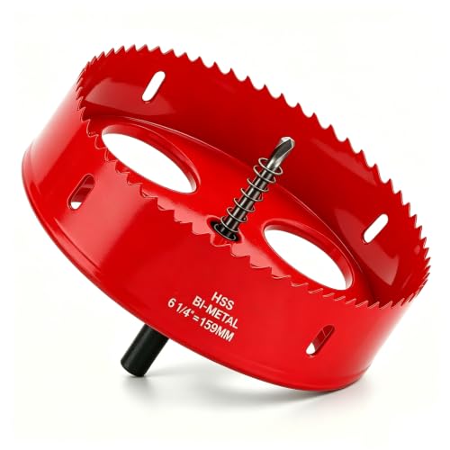 6-1/4" (159mm) Hole Saw, HSS Bi-Metal Hole Cutter for Wood, Plywood, Drywall, Plastic, Drywall, Thin Metal Sheets, Smooth Cutting EDG, 6-1/4" Holw Saws