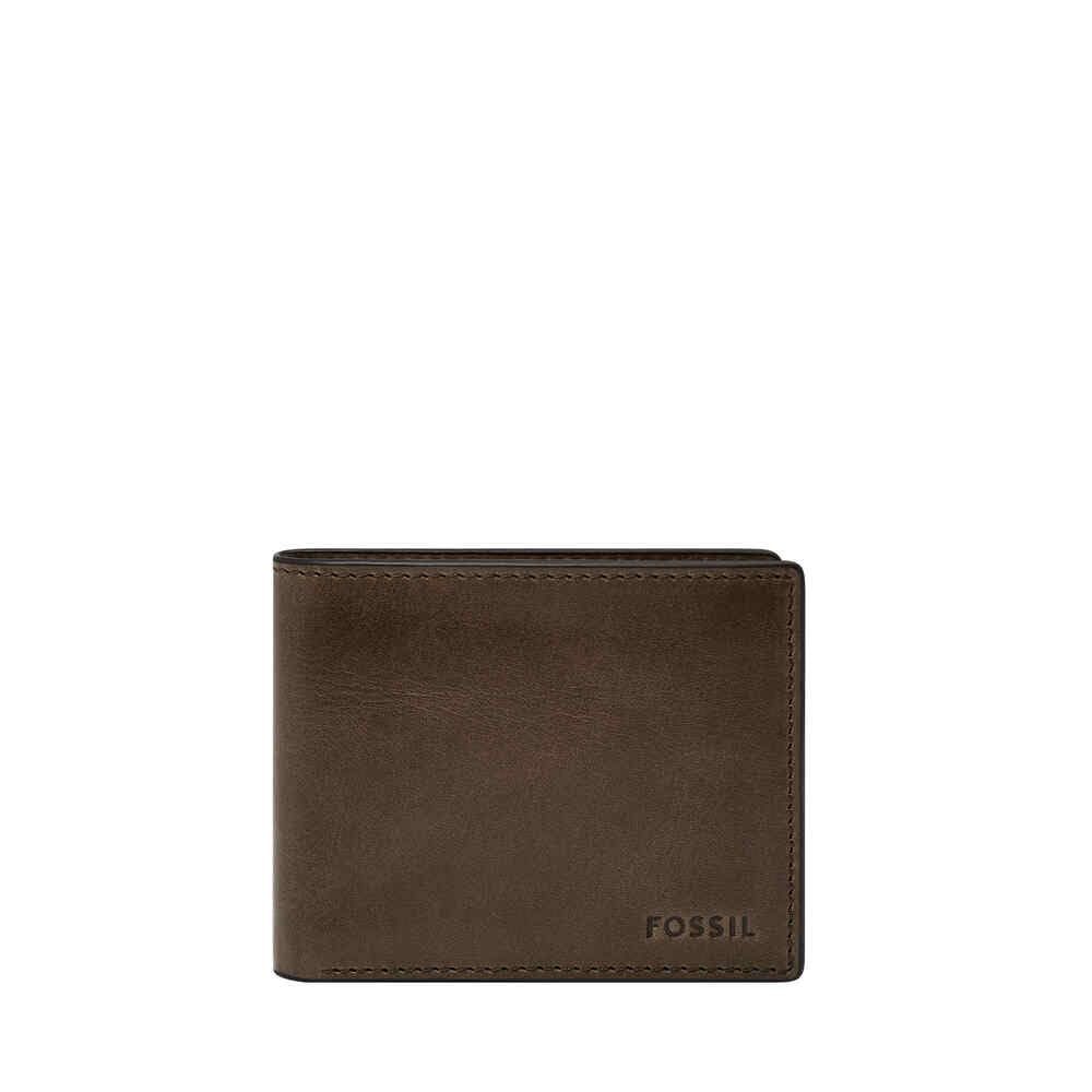 Fossil Derrick Men's Grey Leather Wallet, ML3681147