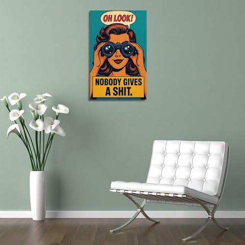 Poster texturé Nobody Gives a Shit esprit vintage rebelle - 5