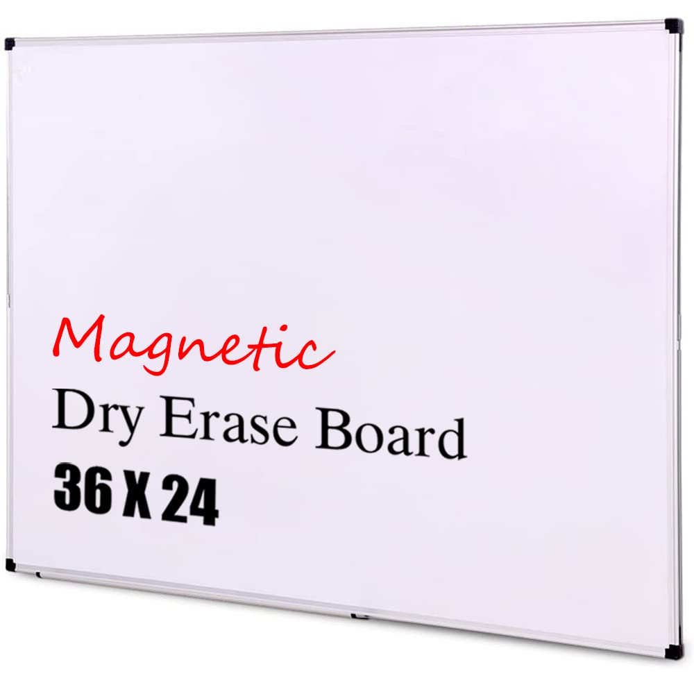 XBoard Magnetic Whiteboard 36 x 24 Inch, Dry Erase Board with Silver Aluminium Frame 3 x 2, Wall Mounted Magnetic White Board for Home School Office