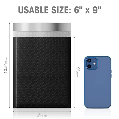 Metronic Bubble Mailers 6X10 Inch 50 Pack, Black Bubble Mailer, Self-Seal, Waterproof, Cushioning Padded Envelopes,Shipping Bags For Shipping, Mailing, Packaging For Business, Bulk #0 #TOP1