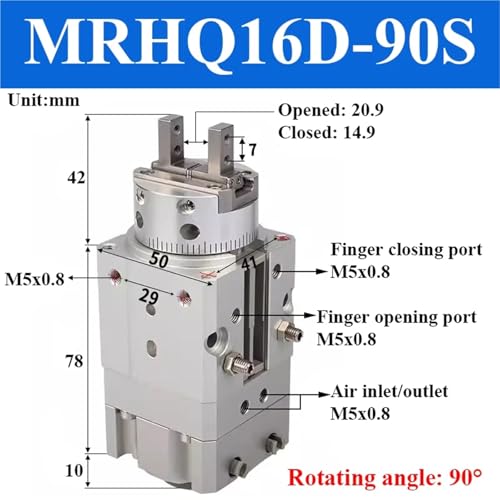 Vérin de serrage rotatif MRHQ16D-90S contre les vibrations de montage - 3