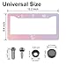 Pink License Plate Frames，for Car Accessories for Women & Men，Cute License Plate Holder，Aluminum License Plate Frame Fits Standard US Vehicles Size 12.2 x 6 Inch (Pink-2pcs)